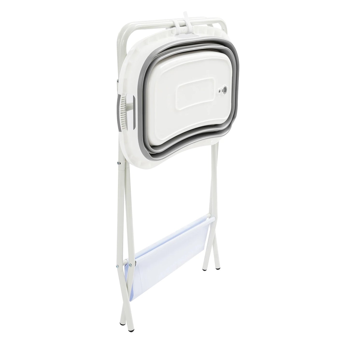 Foldable Small Pet Bathtub with Stand And Drainage Tube - Safety Belt Smooth Edge Storage Rack for Easy Cleaning And Use