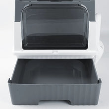 Cat Litter Box Hooded Cat Box Odor-Resistant Fully Enclosed Cat Toilet with Litter Scoop for Home Pets Supplies