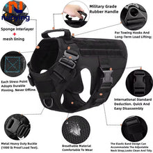 Tactical Dog Harness Set – Adjustable Military Dog Harness with Leash for Large & Medium Dogs