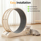 Cat Running Exercise Wheel Treadmill, Ultra-Quiet Safety Cat Training Toy, Removable Carpeted Runway for Running & Scratching 85.5*80*33.5cm