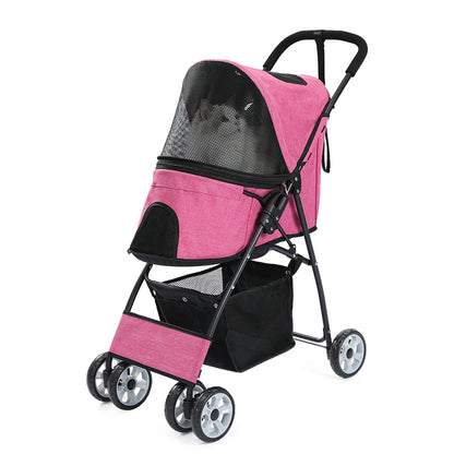 Small Cats & Dogs Pet Trolley,Portable Outdoor Travel Walking - Dog Cat Foldable Pet Stroller Carrier Portable Dog Cat Stroller
