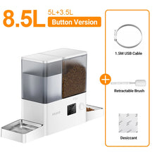ROJECO 8.5L Automatic Dog & Cat Feeder with Water Fountain – 2-in-1 Food Dispenser & Drinking Station