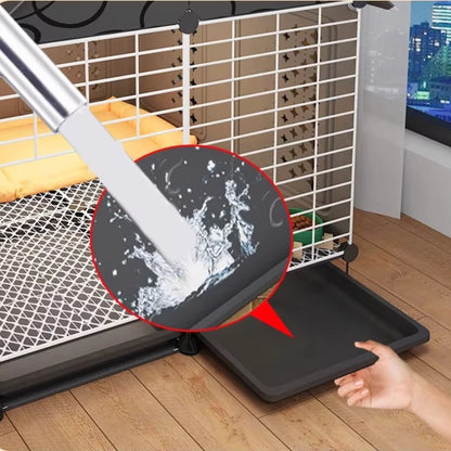 Small Medium Dog Cage for Teddy Bichon Pet House with Sleeping Area One Room One Toilet Design for Puppies Removable Tray Kennel