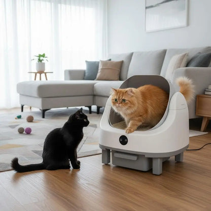 Automatic Self Cleaning Litter Box for Pet Cats Supplies Large Smart Toilet with Smart APP Control, Odor & Safety Sensors