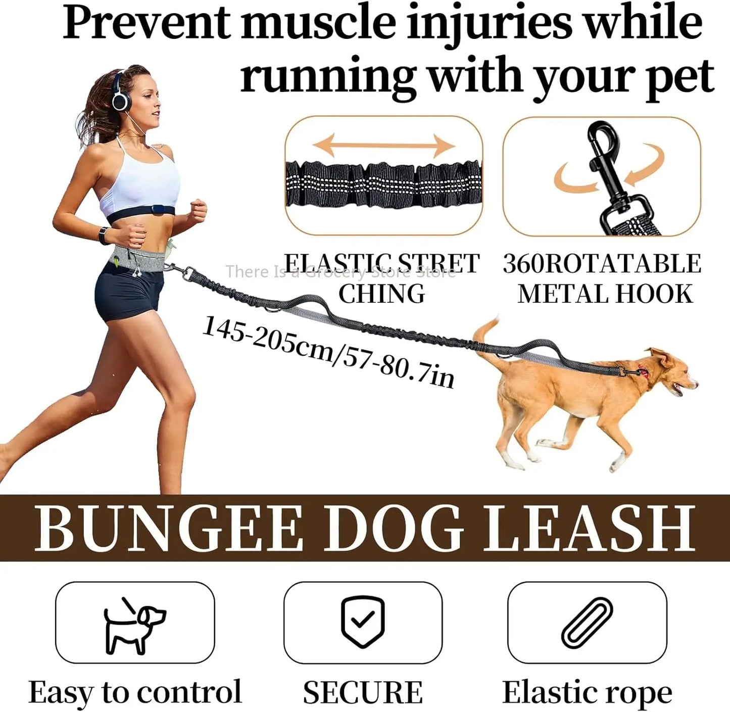 Waist Dog Hands Free Dogs Leash, Waist Running Leash with Zipper, Walking Pouch for Dog Walking, Reflective Dual Padded Handles