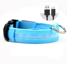 LED Light Dog Collar - USB Rechargeable Flashing Pet Safety Harness - Adjustable Small Large Dogs