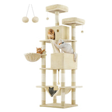 Kratzbaum XXL 206 cm für große Katzen – mit Höhlen & Hängematte