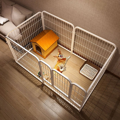 6 Panels Puppy Kennel Cage Foldable  Metal Barrier Playpen Dog Exercise Fence Pet Kennel House For Dog Cat Rabbit Pet Exercise
