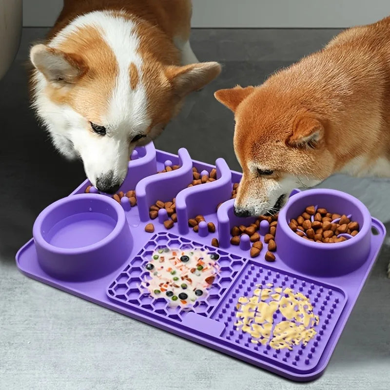 Slow Feeder Lick Mat – CalmLick™ Interactive Feeding Mat for Dogs & Cats