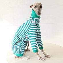 Striped Cotton Dog Pajamas - Italian Greyhound & Whippet Soft Breathable Stretch Sleepwear