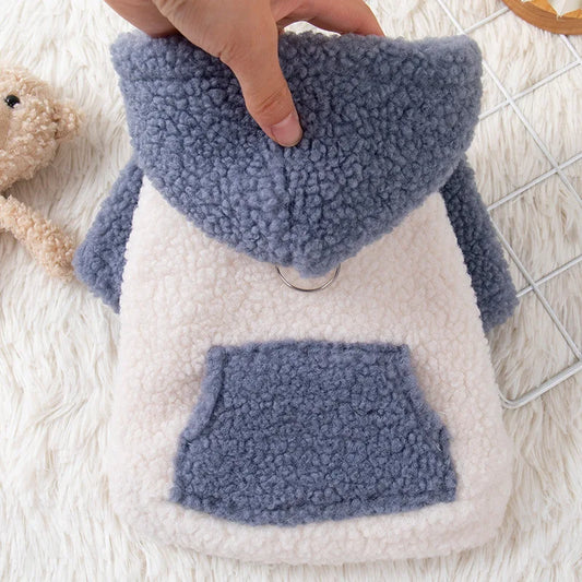 Fashion Cat Dog Hoodie - Winter Buckle Sweater Hooded Clothes for Small Dogs Puppies