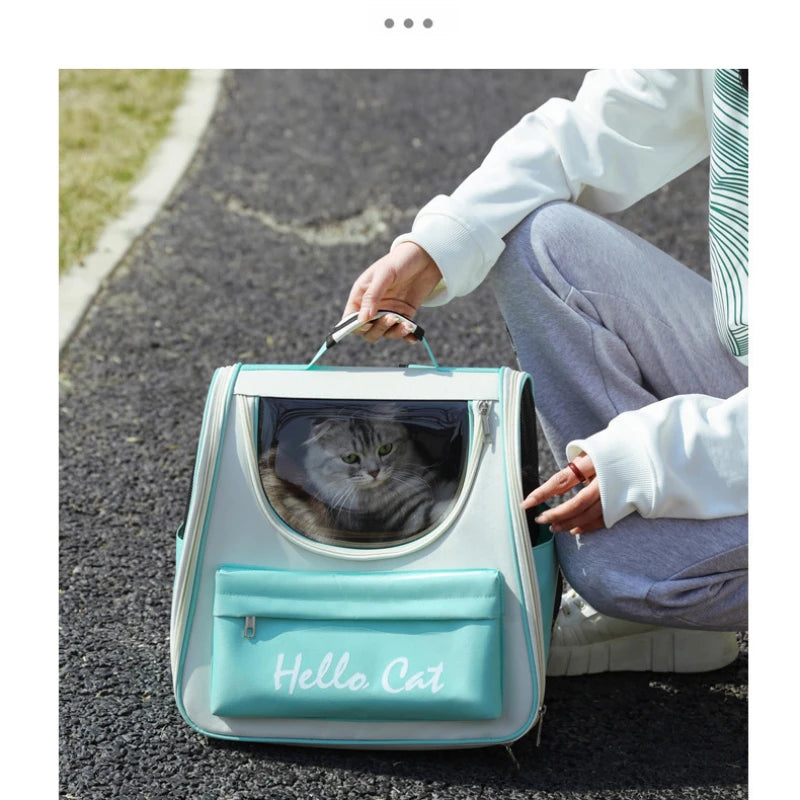 Outdoor Pet Backpack 1PC Cat and Dog Single Shoulder Double Shoulder Handheld Crossbody Breathable Outdoor Car Safety  Supplies