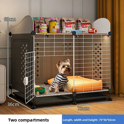 Small Medium Dog Cage for Teddy Bichon Pet House with Sleeping Area One Room One Toilet Design for Puppies Removable Tray Kennel
