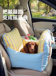 Pet Car Bed for Small Dogs & Cats – Soft Portable Travel Seat Bed