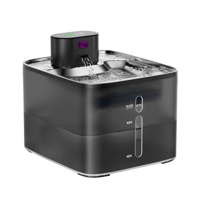 Wireless Cat Fountain 5000mAh Rechargeable 304 Stainless Steel Quiet Automatic Induction Pet Water Dispenser For Cats Dogs