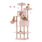 Feandrea scratching post Large, 206 cm High, XXL Cat Tree, with 13 Scratching Pillars, 2 Platforms, 2 Caves Basket hammock Plush balls