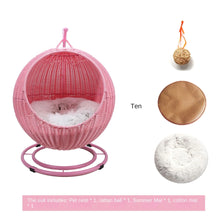 Winter Cat and Dog Kennel Rattan Pet Products Summer Pet Kennel Cool Kennel Hanging Cat Basket Four Seasons Universal Pet Mat