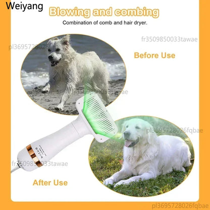 2-In-1 Pet Dog Dryer Quiet Dog Hair Dryers and Comb Brush Grooming Kitten Cat Hair Comb Puppy Fur Blower Adjustable Temprature