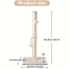 Kratzbaum für Katzen 86 cm mit Sisal-Kratzstamm – Hoher Katzenkratzbaum für Wohnungskatzen mit Spielball
