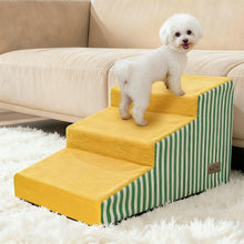 3/4/5-Step Foam Dog Stairs - High-Density Pet Ramp - Washable Cover - Bed & Sofa Access