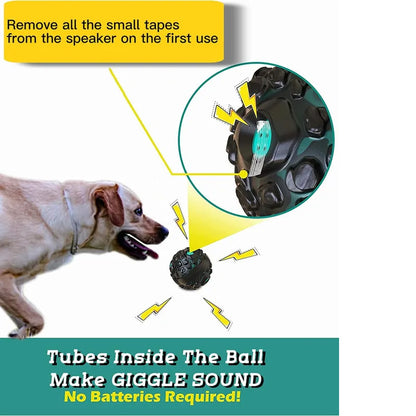 Natural Dog Chew Toy Teeth Cleaning Pet Rubber Ball Rolling Interactive Squeaky Chewer For Small Medium Larger Dog Activity Game