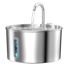 Cat Water Fountain 2.2L Stainless Steel — Artesian Flow, Ultra-Quiet Pump & Filter