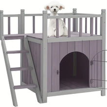 X-ZONE Wooden Dog House Outdoor And Indoor, Feral Pet Houses with Stairs for Dogs Insulated