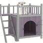 X-ZONE Wooden Dog House Outdoor And Indoor, Feral Pet Houses with Stairs for Dogs Insulated