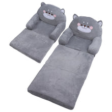 UK Kids Sofa Easy To Clean Soft Breathable Toddler Chair Stable Backrest Cartoon Gray Dog  Wide Handle for Relaxing