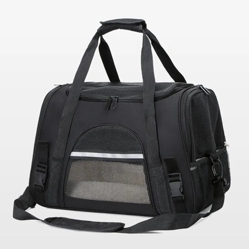 Pet carrying bag, approved by the airline, suitable for cats and dogs under 20 pounds. Soft cat carrying bag with cushion for tr