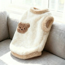 Soft Dog Sweater - Teddy Bear Pattern Warm Hoodie with Leash Hook for Pets