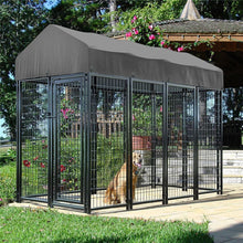 Heavy Duty Large Dog Kennel - Welded Metal Outdoor Pet Run with Roof