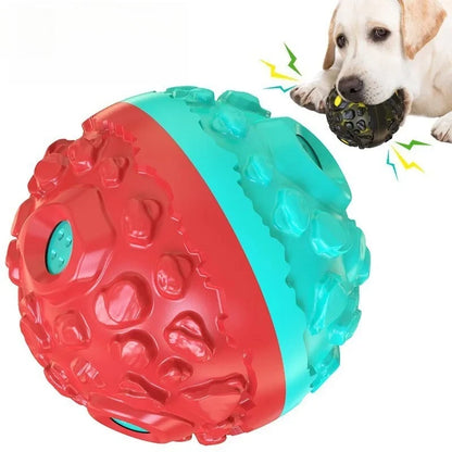 Natural Dog Chew Toy Teeth Cleaning Pet Rubber Ball Rolling Interactive Squeaky Chewer For Small Medium Larger Dog Activity Game