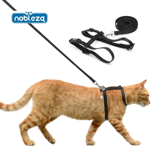 Adjustable Cat Harness - Escape Proof Safety Vest - Leash Set - For Cats & Puppies