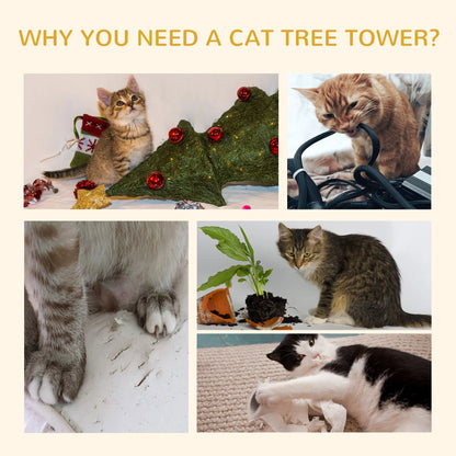 PawHut 240-260cm Floor to Ceiling Cat Tree with Scratching Posts