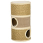 Cat Scratching Barrel Kitten Tree Tower Pet Furniture Climbing Frame Covered with Sisal&Seaweed Rope Cozy Platform Soft Plush