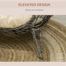 Rattan Cat Bed – Elevated Ball-Shaped Cat House with Removable Cushion for Indoor Cats