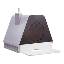 Tieker Creative Cute Cat Litter Box Pet House Shape Cat Toilet Large Capacity Splash-proof Deodorant