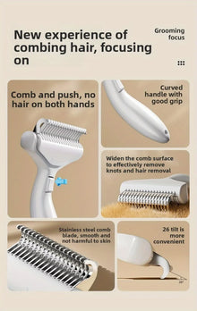 Pet Hair Remover Brush for Dogs & Cats Grooming Self Cleaning