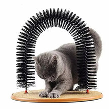 Katzen Massagebogen – Selbstpflege-Bürste mit Kratzmatte für Katzen