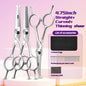 Fenice 4.75 Inch Safety Round Tip Pet Dog Cat Grooming Scissors Straight/Curved/Thinning Shears for Eyes/Face/Foot/Nose
