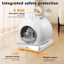 Smart App Control Automatic Cat Litter Box 65L Large Capacity Self Cleaning Odor Removal Safety Protection Electric Cat Toilet Indoor Pet Cat Waste Cleaner
