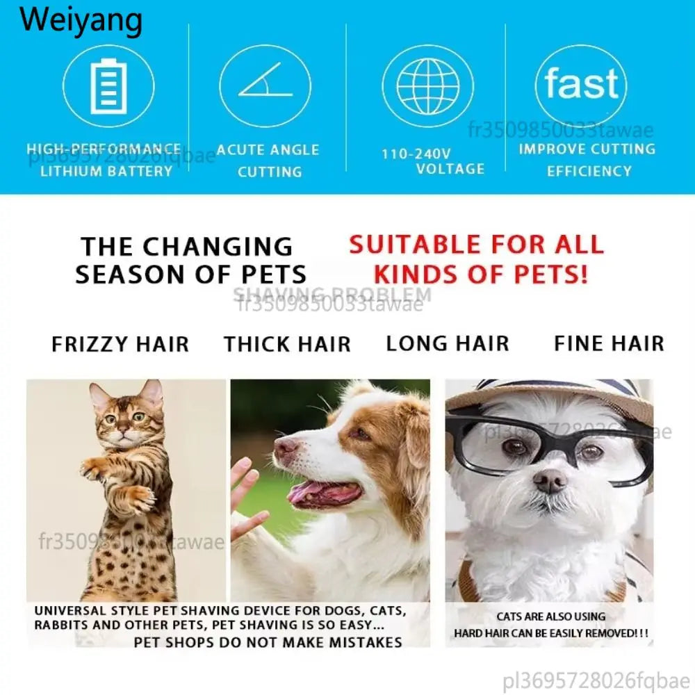 Professional USB Rechargeable Dog Hair Clippers Silent 4-in-1 Pet Hair Trimmer Electric Pet Grooming Tool Pet Supplies