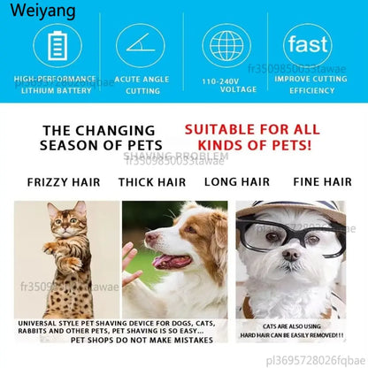 Professional USB Rechargeable Dog Hair Clippers Silent 4-in-1 Pet Hair Trimmer Electric Pet Grooming Tool Pet Supplies