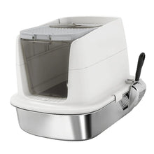 Large Stainless Steel Cat Litter Tray Metal Enclosure Cat Bed Furniture for Pet Supplies Cat Room