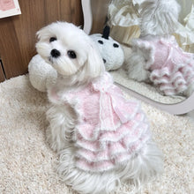 Knitted Pet Dress - Autumn Winter Puff Skirt Sweater for Small Dogs Cats Puppies
