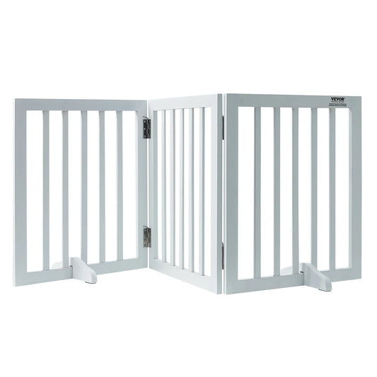 Dog Gate Freestanding Pet Gate 3 Panels Foldable for Narrow Passageways Expandable Dog Barrier