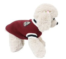 Winter Warm Pet Dog Sweater - College Style V-Neck Knitwear Vest for Small Dogs