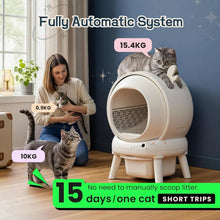 Automatic Self-Cleaning Cat Litter Box 65L – Large Smart Cat Toilet – App Control – Safety Sensors – Odor Neutralization – Leak-Proof – Ideal for Multiple Cats – Includes Trash Bag, British