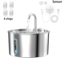 Cat Water Fountain 2.2L Stainless Steel — Artesian Flow, Ultra-Quiet Pump & Filter